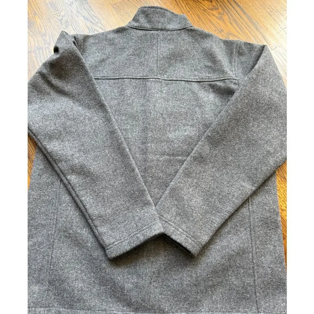 The North Face Mens M Grey Wool Blend Denali Full Zip Fleece Interior Jacket
